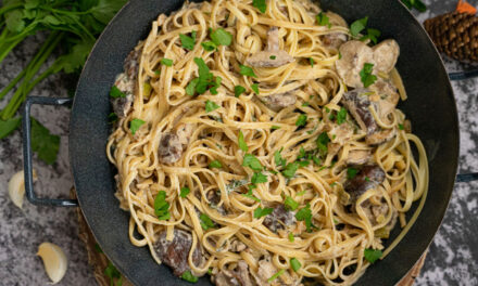 Shiitake mushroom sauce with linguine