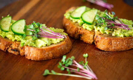 Crunchy Avocado Toast with Cucumber and Radish Micro Greens