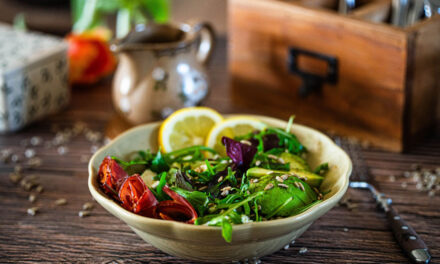 Rich Green Salad with Feta, Avocado & Ham